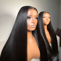 Perruques Lace Front en cheveux humains vietnamiens bruts, lisses, avec nœuds simples, en gros, pour femmes noires
