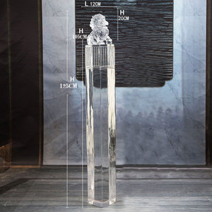 Fábrica China Fengshui decoración de oficina en casa Kylin estatua transparente escultura de resina productos artesanales - Product Image 3