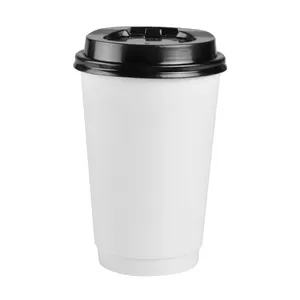 China popular wholesale guangzhou white disposable 16oz coffee cups paper