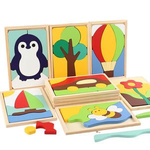 Puzzle 3D in Legno Certificati CE e CPC, Giocattoli Educativi <span class=keywords><strong>Montessori</strong></span> per Bambini, Idea Regalo - Product Image 1