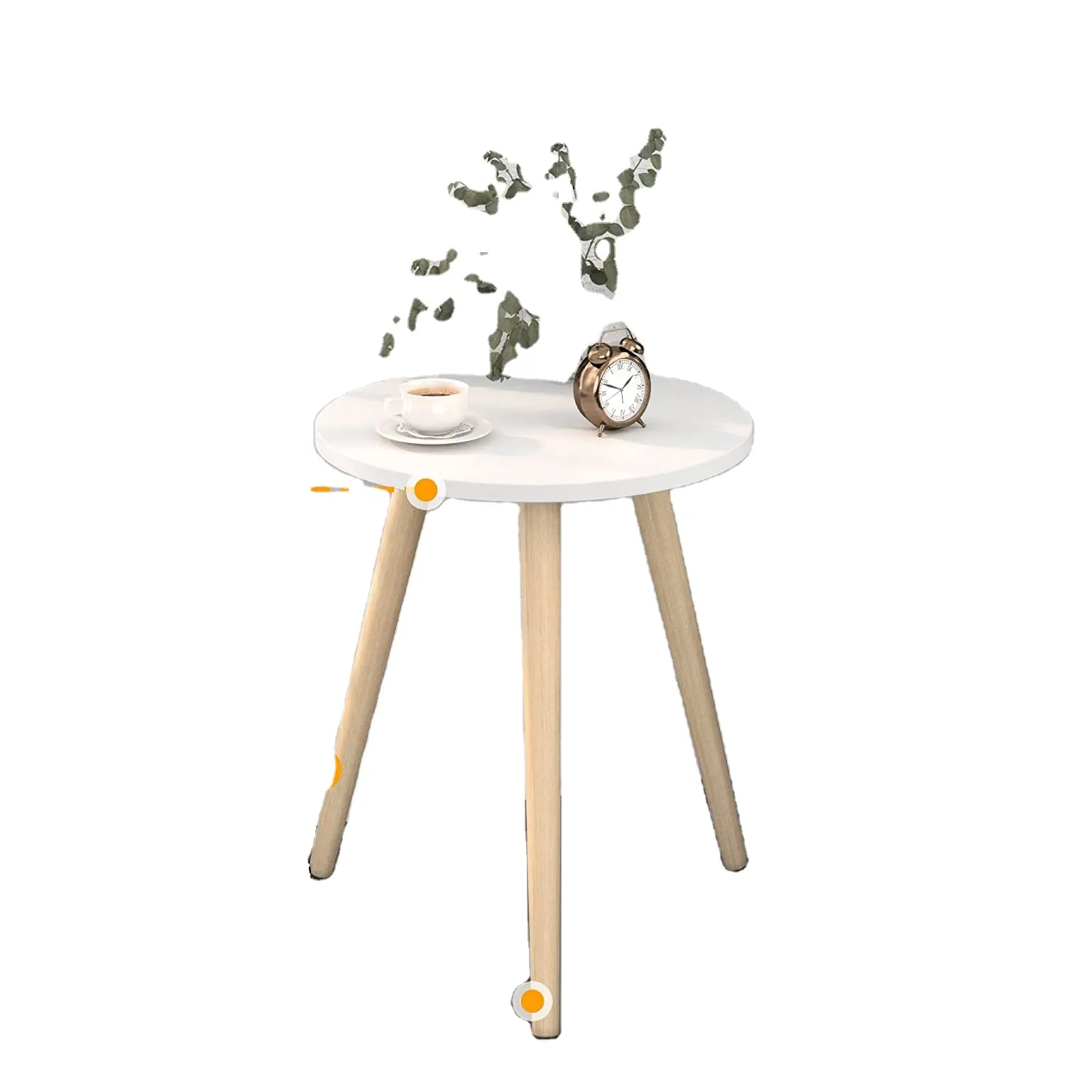 Petite Table d'appoint ronde en bois massif, Table de nuit ronde mignonne, Table d'accent, Table basse