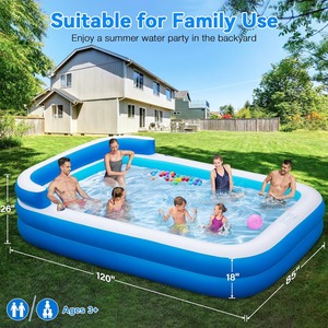 สระว่ายน้ำเป่าลมขนาดใหญ่พับได้พร้อมปั๊มกรองเหมาะสำหรับกลางแจ้ง - Product Image 2