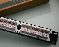 19 inci 1U rak pasang RJ45 CAT6 UTP FTP ganda tanpa pelindung 24 port Panel Patch jaringan RJ45