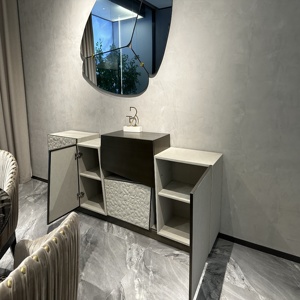 PFZION HOME Armoire console italienne de luxe à huit seaux Buffet de chambre à coucher haut de gamme moderne Matériau bois <span class=keywords><strong>Bijoux</strong></span> Salon - Product Image 4