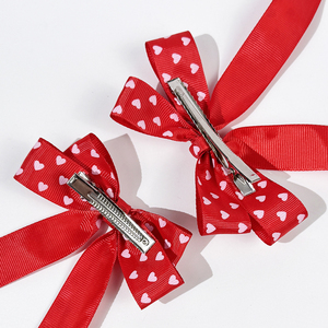 Fermagli per Capelli Double Happiness per San Valentino, Fiocchi con Mini Cuori, Accessori Romantici e Dolci per Ragazze - Product Image 3