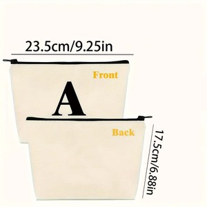 Bolsa de Maquillaje de Lona con Cierre de Cremallera, Tamaño Personalizado, Portátil para Viajes, Bolsa de Cosméticos Multiusos, Bolsa de Aseo - Product Image 5