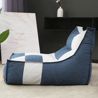 Fauteuil Relax en Mousse Remplis de Haricots, Fauteuil Lounge Beanbag avec Repose-Pieds