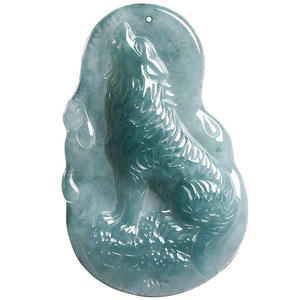 Pendentif en jadéite naturelle bleu eau de loup pour hommes et femmes, certificat d'évaluation, design original E054 - Product Image 5