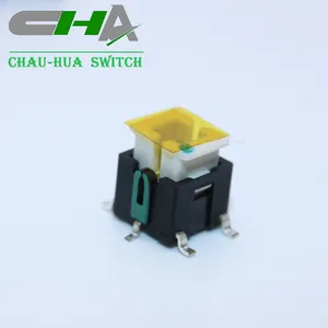 Interruptor táctil LED serie CHA C603 interruptor SMD con Interruptor táctil de hoja de polvo amarillo