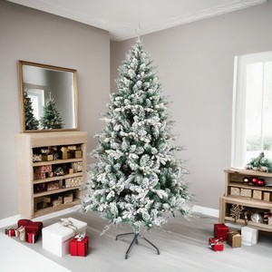Sapin de Noël Pe Christmas Treetop 5 mètres 7,5 pieds aspect naturel épicéa 180 cm 4 pieds pin rotatif 300 cm avec neige - Product Image 4
