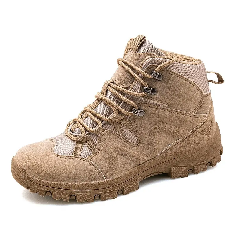 Outdoor High-top Desert Tactical Boots New Round Head Breathable Special Forces Combat Boots Hiking Shoes Suede Adult Men A3