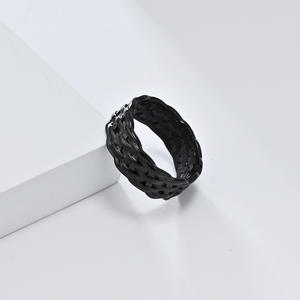 Unisex Woven Braided <b>Titanium</b> Steel <b>Ring</b> In Gold Black Antique Silver And Steel Colors For <b>Men</b> And Women Gift Jewelry - Product Image 4