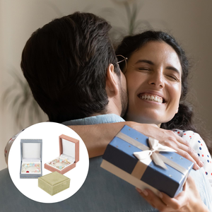 Caja de Joyería de Terciopelo y Cuero de Alta Gama al por Mayor para Fabricantes, Caja para Anillos y Collares, Caja de Embalaje para Pulseras con Tapa - Product Image 3