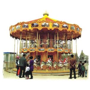 Armor <b>Carousel</b> Kids Merry Go Round Amusement Park Double Decker 38 Seats for Sale - Product Image 1