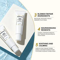 Crème réparatrice 345, hydratant quotidien pour le visage, éclaircissant les marques d'acné, apaisant les rougeurs, crème de soin coréenne végane pour peaux sensibles