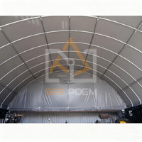 Abri temporaire en tissu PVC de grande taille 9x24m, kit de dôme pour conteneur d'expédition, avec des caractéristiques imperméables et résistantes aux UV