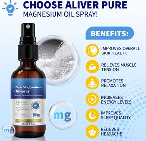 <span class=keywords><strong>Spray</strong></span> de aceite de magnesio de grado terapéutico de etiqueta privada para la relajación muscular calmante relajación corporal dormir mejor alivio del estrés - Product Image 2