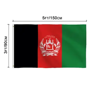 Drapeau national afghan en polyester à grande impression de 3x5 pieds fabriqué en usine - Product Image 6