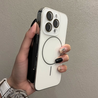 Coque antichoc électroplaquée avec pare-chocs en verre trempé et dos magnétique pour iPhone 16 Pro Max, compatible également avec iPhone 15, 12, 13, 14 Pro Max