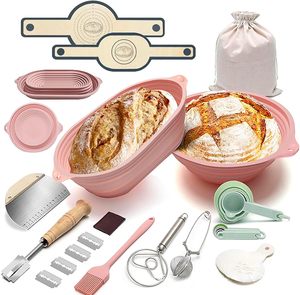 Wholesale Eco-Friendly Sourdough Starter Kit Bread Proofing Basket Set Fermentation Glass+<b>Silicone</b> <b>Baking</b> Supplies Custom Tools - Product Image 1