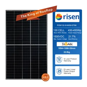 Risen Half Cell Mono PERC 430W 435W 440W 445W 450W Black Frame pannelli solari più economici