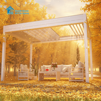 Pergola électrique en aluminium Sweet Home, toit rétractable motorisé à lamelles, auvent imperméable, ombrage LED, bioclimatique, télécommande