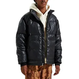 Veste en duvet de moto de qualité supérieure Veste en cuir PU pour hommes Personnaliser la conception de logo en gros - Product Image 2