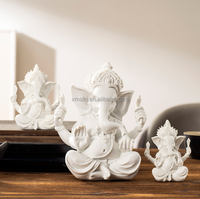 Résine Artisanat Ganesha Éléphant Dieu Zen Décoration Indien Éléphant Bouddha Statue