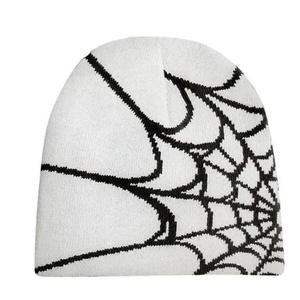 <span class=keywords><strong>Bonnet</strong></span> Y2K en gros, motif toile d'araignée gothique, tricoté, unisexe, chaud pour l'hiver, décontracté, pour l'extérieur, style <span class=keywords><strong>bonnet</strong></span> court - Product Image 2