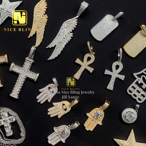 Bottom Factory Price Protection Charm <strong>Angel</strong> <strong>Wings</strong> Moissanite <strong>Pendant</strong> Pass Diamond Tester Moissanite Hip Hop <strong>Pendant</strong> - Product Image 5
