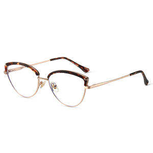 Montures de lunettes œil-de-chat 87279, monture complète, anti-lumière bleue, branches en métal TR90 à ressort, unisexe, verres en acétate - Product Image 4