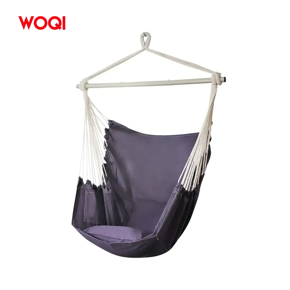 Woqi sedia amaca sospesa di vendita calda, sedia a dondolo sospesa con cuscini altalena con sedile largo 34 pollici