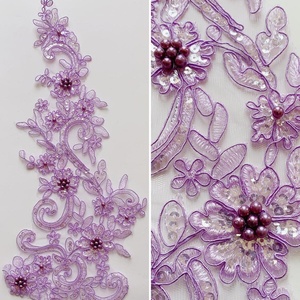 Eco-Friendly Super Flashing <b>Sequin</b> Beaded Flower 40*14cm for Evening Dress Clothing Decoration Mesh Animal Pattern - Product Image 5