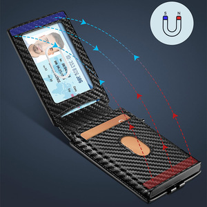 Portefeuille fin pour homme, motif en fibre de carbone, porte-cartes de crédit avec blocage RFID, 6 pouces, usage quotidien - Product Image 4