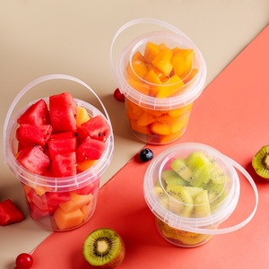 ถังใส่อาหารพลาสติก PP เกรดอาหาร ผนังชั้นเดียว ก้นหนา ขนาดใหญ่ 32 ออนซ์ (1000 มล.) สำหรับใส่ผลไม้ ชานมไข่มุก พร้อมหูหิ้ว แบบสั่งทำได้ - Product Image 2