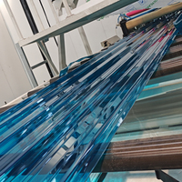 Feuilles de couverture de toiture en polycarbonate ondulé transparent en plastique bleu clair UV de serre
