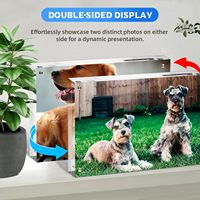 Cadre photo magnétique carré en acrylique transparent double face incassable pour décoration intérieure et réfrigérateur (vente en gros)