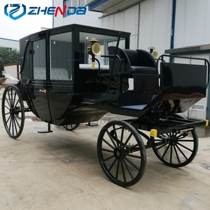 Chariot de tourisme électrique sans chevaux, tout noir, à quatre roues, style calèche royale vintage, très demandé - Product Image 2