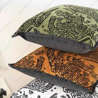 Chinesische Art Cartoon Tier Jacquard Sofa Kissen Kissen Home Dekorative Bett Jacquard Throw Pillow für Sofa Couch