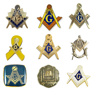 Pins de revers maçonniques personnalisés OEM en métal, multi-styles, avec logo sur mesure, pour événements de club, collection fraternelle et cadeau pour hommes - Product Image 1