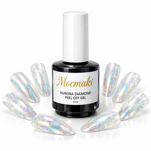 Mocmaki เจลทาเล็บ UV 15มล. เคลือบเงาด้วยเพชรประกายแสงออโรร่ากำจัดง่ายปลอดสารพิษจากมังสวิรัติออกแบบโลโก้ได้ตามต้องการ - Product Image 1
