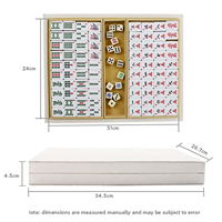 Jeu de tuiles de mahjong de luxe personnalisé, tuiles en mélamine, étui en cuir PU, imperméable, durable, logo personnalisé, 4 joueurs, divertissement, vente en gros