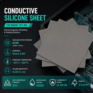 Feuille de caoutchouc conductrice à haute résistance à la déchirure, ensemble de compression, feuille de caoutchouc silicone vulcanisé à chaud à 30 % pour l'électronique médicale - Product Image 1