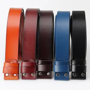 Leather belt with strip pure cowhide two-layer leather belt without buckle without buckle