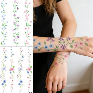 Tatouages temporaires imperméables à fleurs d'été en gros, autocollants de tatouages temporaires colorés pour femmes et filles - Product Image 3