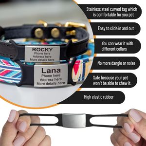 <span class=keywords><strong>2025</strong></span> USA nóng bán buôn chống mất Silicone Pet <span class=keywords><strong>tag</strong></span> tùy chỉnh kim loại thép không gỉ khắc <span class=keywords><strong>ID</strong></span> Tên con chó mèo ngựa cổ áo thẻ - Product Image 6