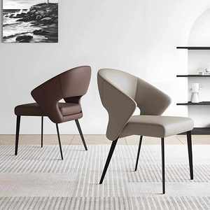 Venta al por mayor de lujo Silla de comedor de cuero para el hogar y <span class=keywords><strong>restaurante</strong></span> muebles tapizados modernos interior Hotel Park apartamento aceptable - Product Image 6