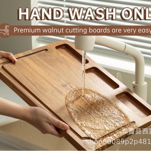 Juego de tablas de cortar de bambú, 3 piezas rectangulares con ranura para salsa, para uso en la cocina - Product Image 5