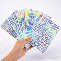 Autocollants personnalisés holographiques irisés en forme de lettres de l'alphabet, décalcomanies laser arc-en-ciel numérotées pour le scrapbooking DIY et la décoration de coques de téléphone