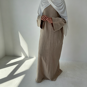 Elegante Abito Abaya Modesto a Vestibilità Ampia con Maniche Larghe, Stile Dubai per <span class=keywords><strong>Donne</strong></span> Musulmane, Outfit Hijab per Uso Quotidiano - Product Image 4